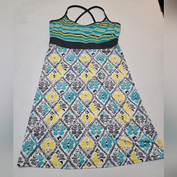 lola Dresses & Skirts - Lola Yellow and Green Spaghetti Strap Sundress Size M